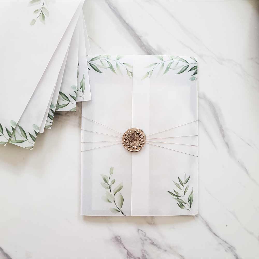 Vellum jackets for wedding invitations or save the date cards - XOXOKristen