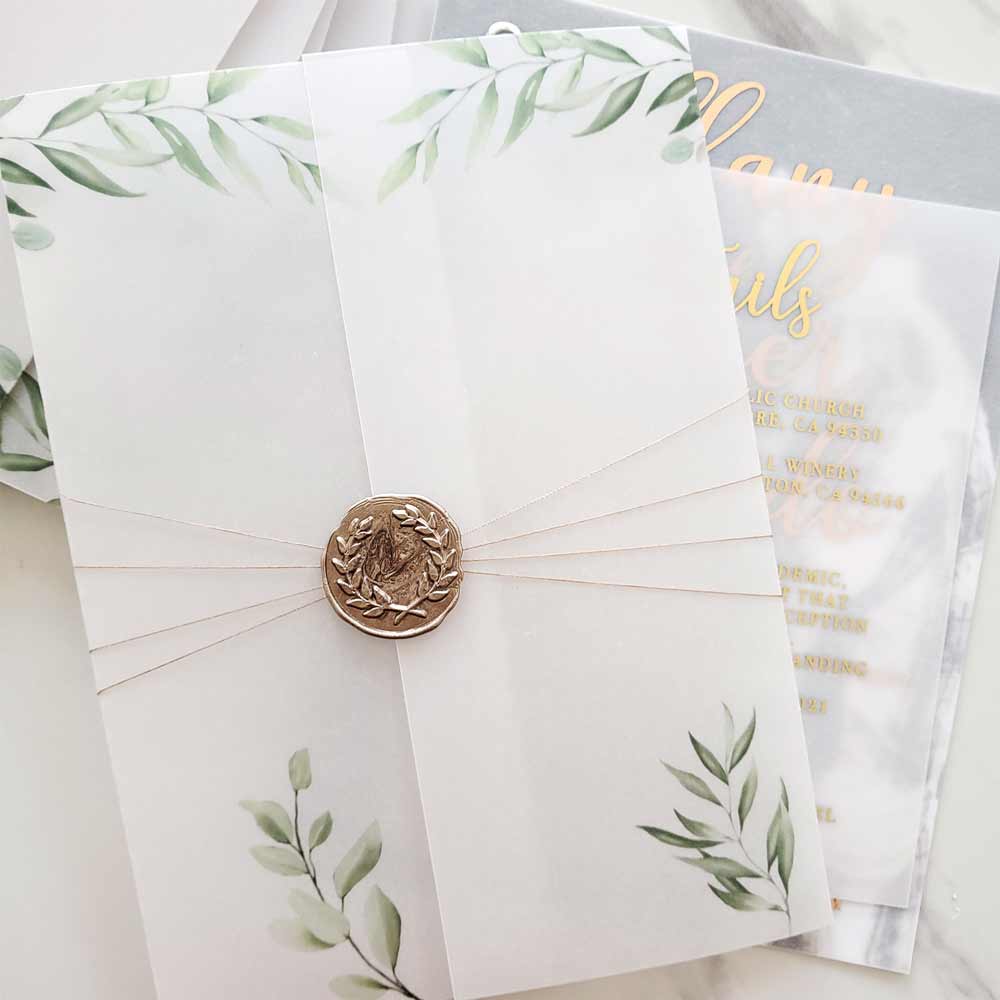 Vellum jackets for wedding invitations or save the date cards - XOXOKristen