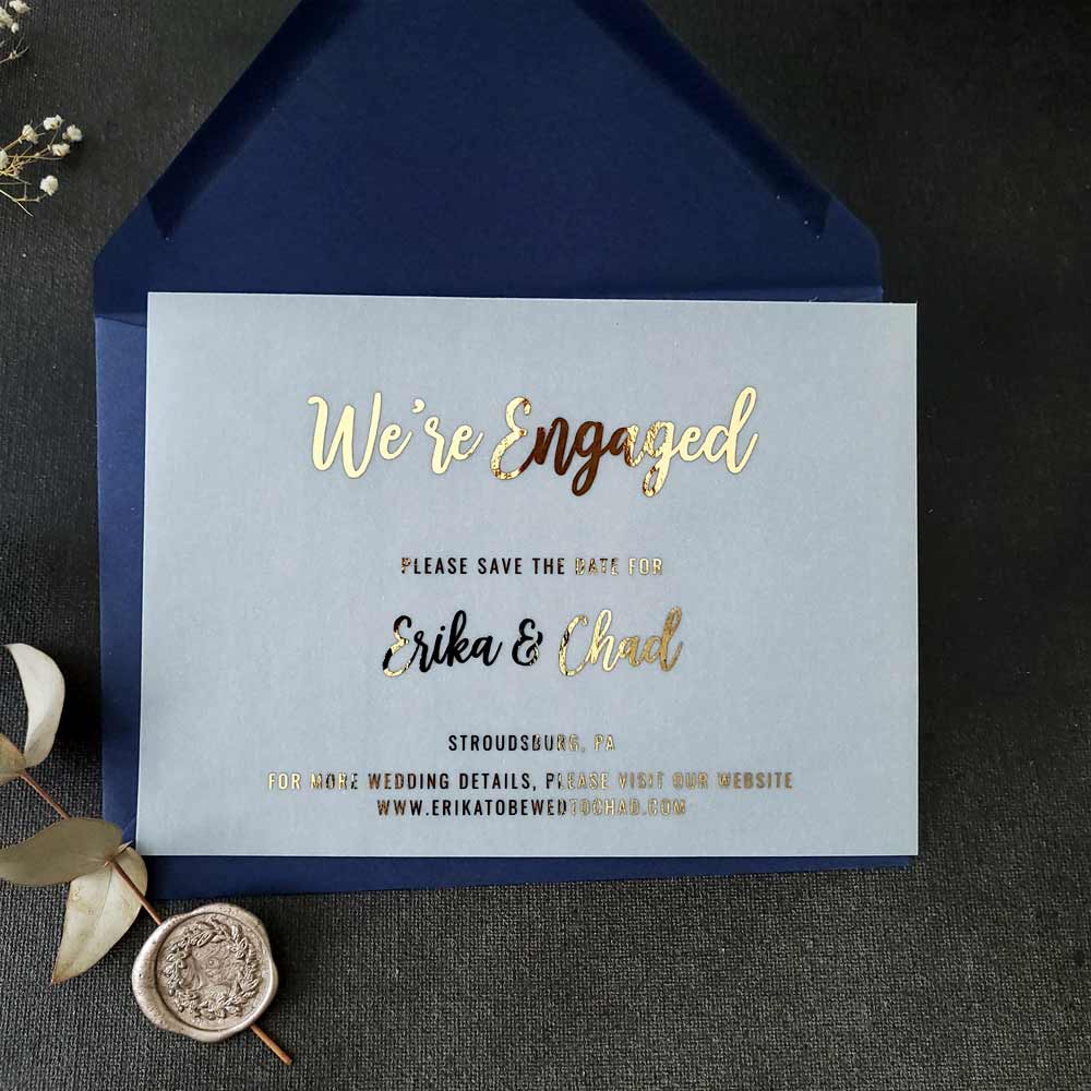 Vellum We are engaged announcements - XOXOKristen
