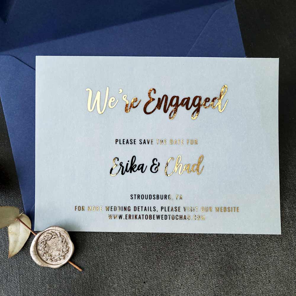 Vellum We are engaged announcements - XOXOKristen
