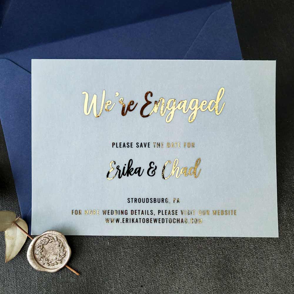 Vellum We are engaged announcements - XOXOKristen