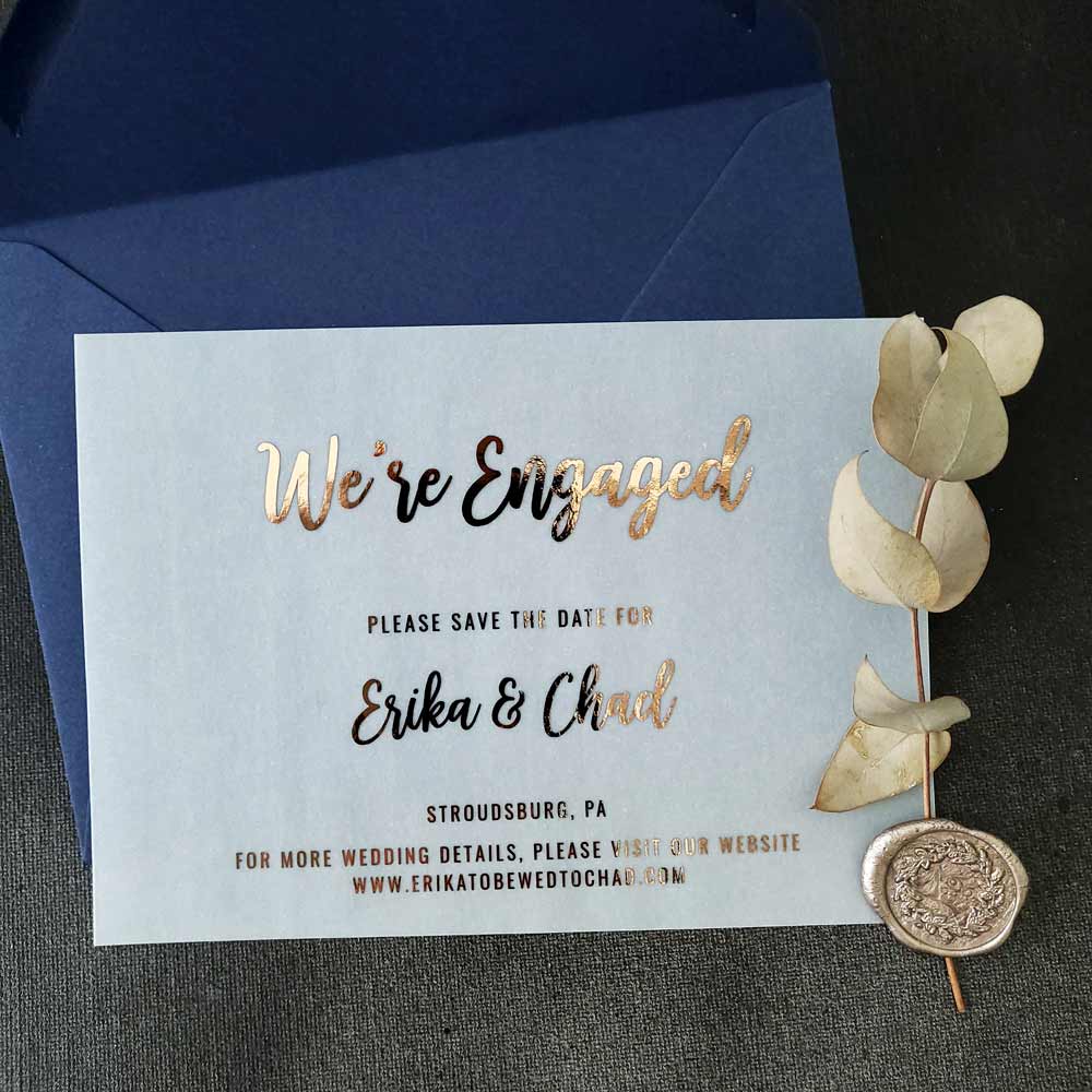 Vellum We are engaged announcements - XOXOKristen