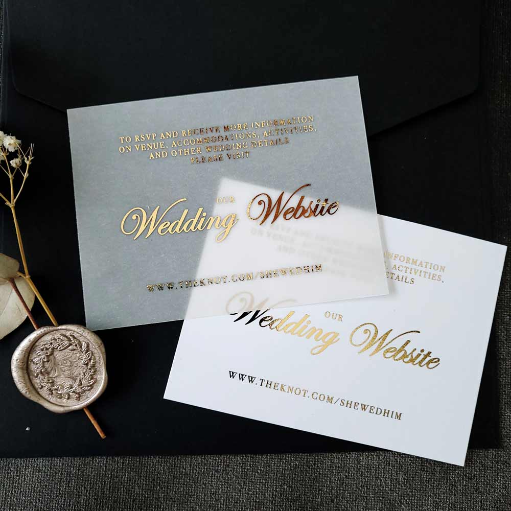 Vellum wedding website insert cards - XOXOKristen