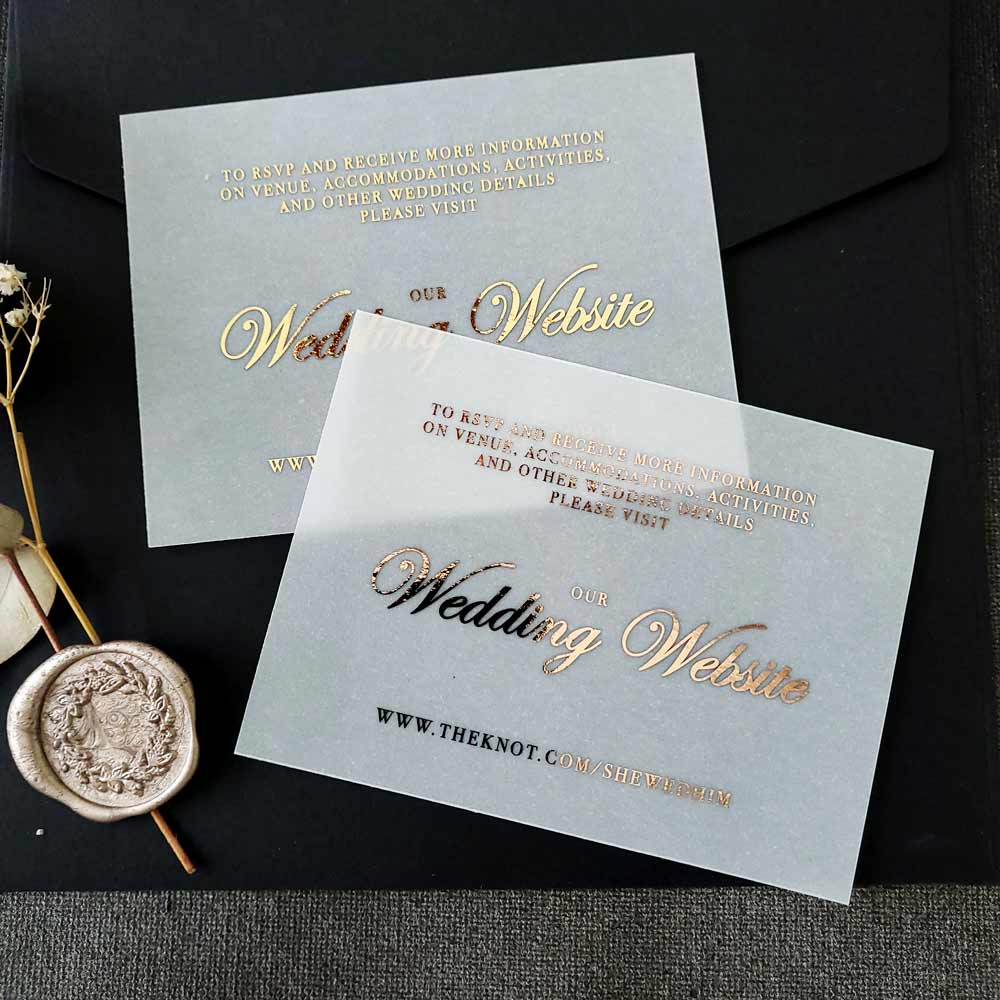 Vellum wedding website insert cards - XOXOKristen