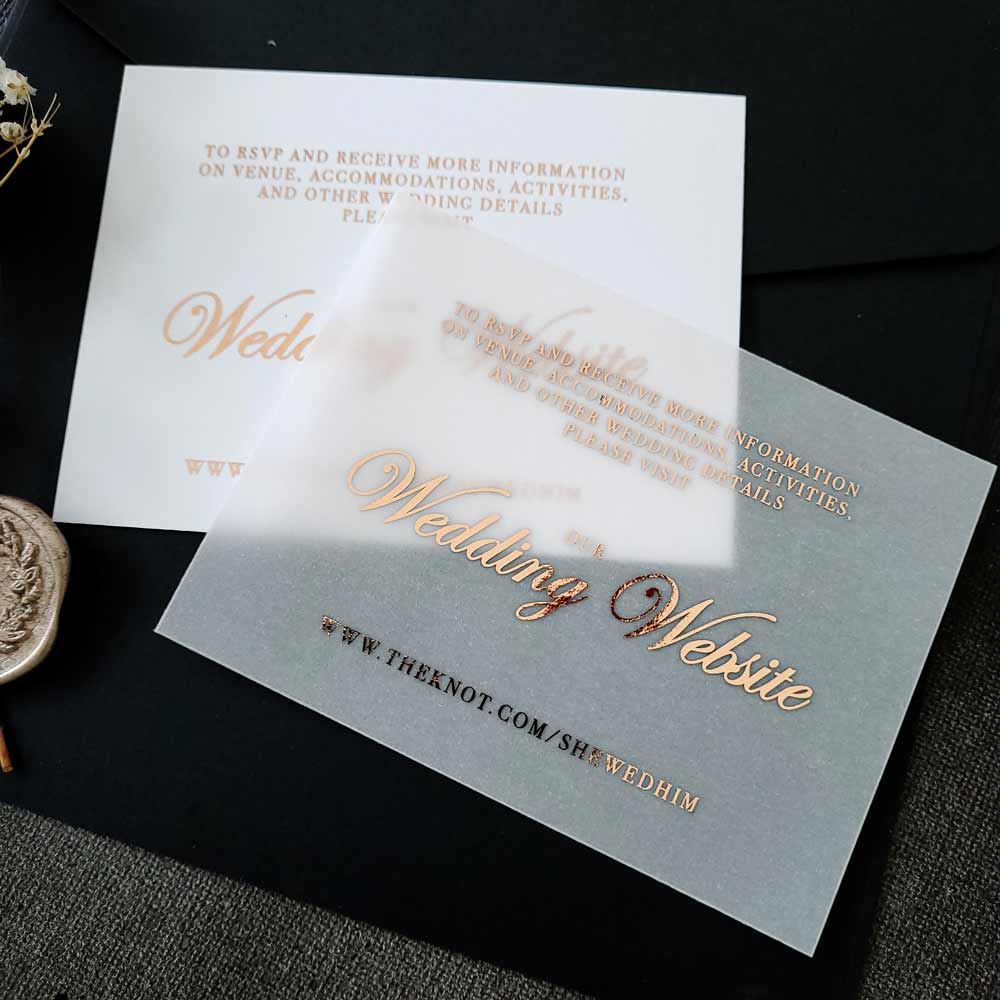 Vellum wedding website insert cards - XOXOKristen