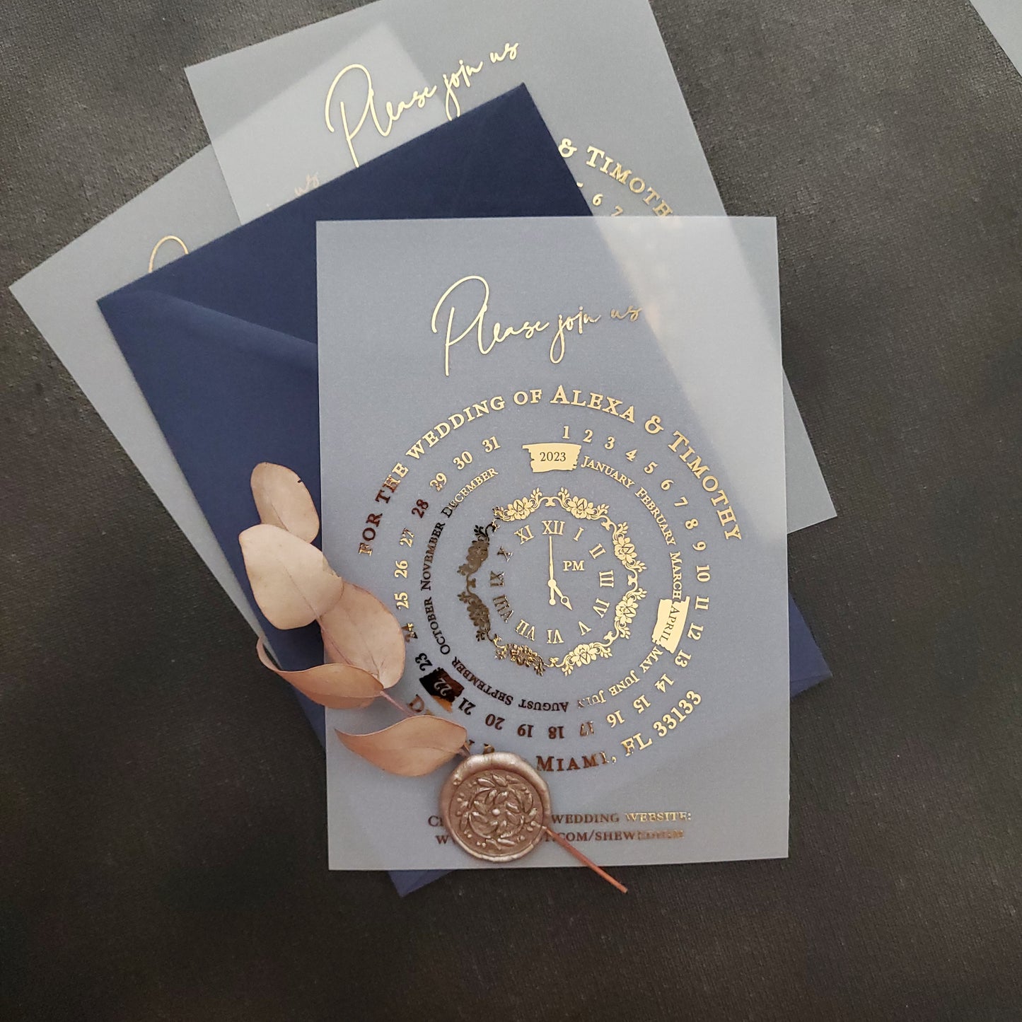 luxurious gold foiled vellum save the date cards - XOXOKristen