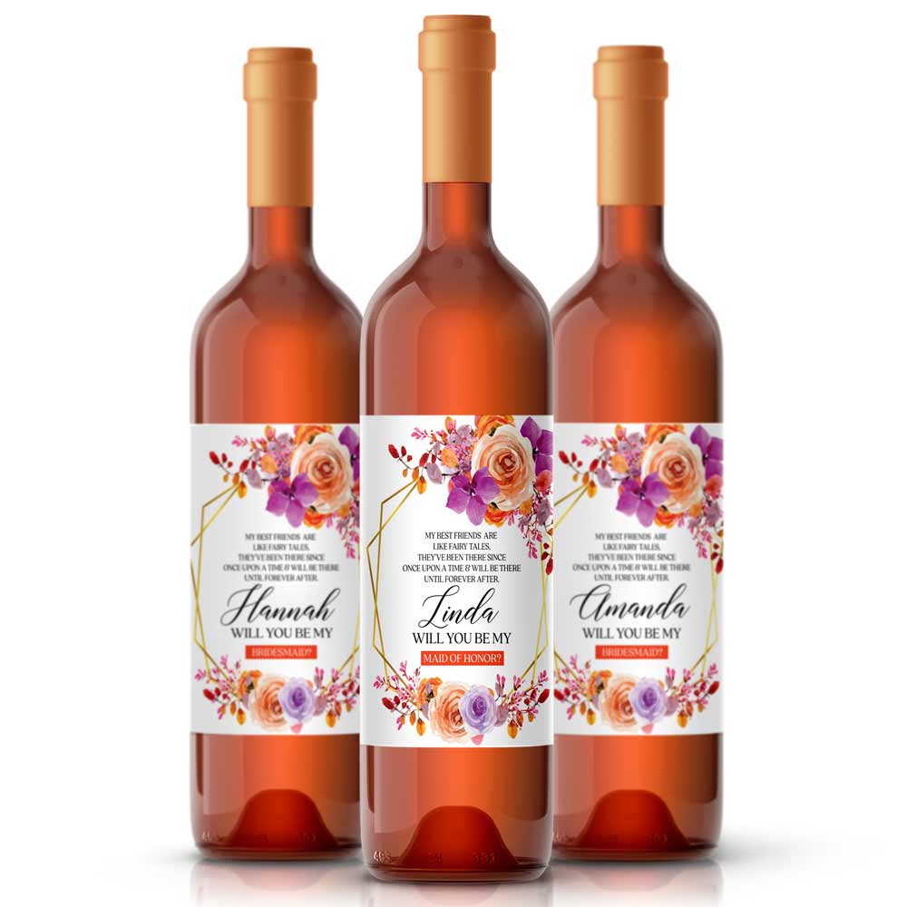Autumn Colors Bridesmaid Proposal Wine Label - XOXOKristen