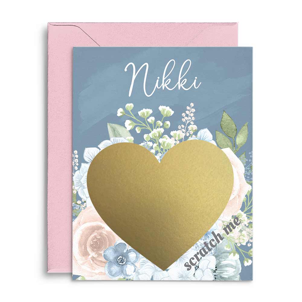 Blue Baby Breath Scratch - off Proposal Card - XOXOKristen