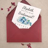 Blue Bridesmaid Proposal Calendar Card - XOXOKristen