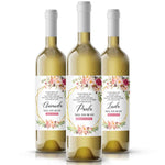 Blush Florals & Gold Frame Bridesmaid Proposal Wine Label - XOXOKristen