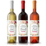 Blush Florals & Gold Frame Bridesmaid Proposal Wine Label - XOXOKristen