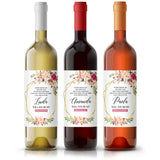 Blush Florals & Gold Frame Bridesmaid Proposal Wine Label - XOXOKristen