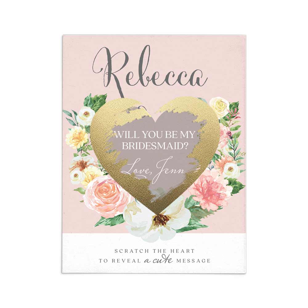 Blush Garden Beauties Scratch - off Proposal Card - XOXOKristen