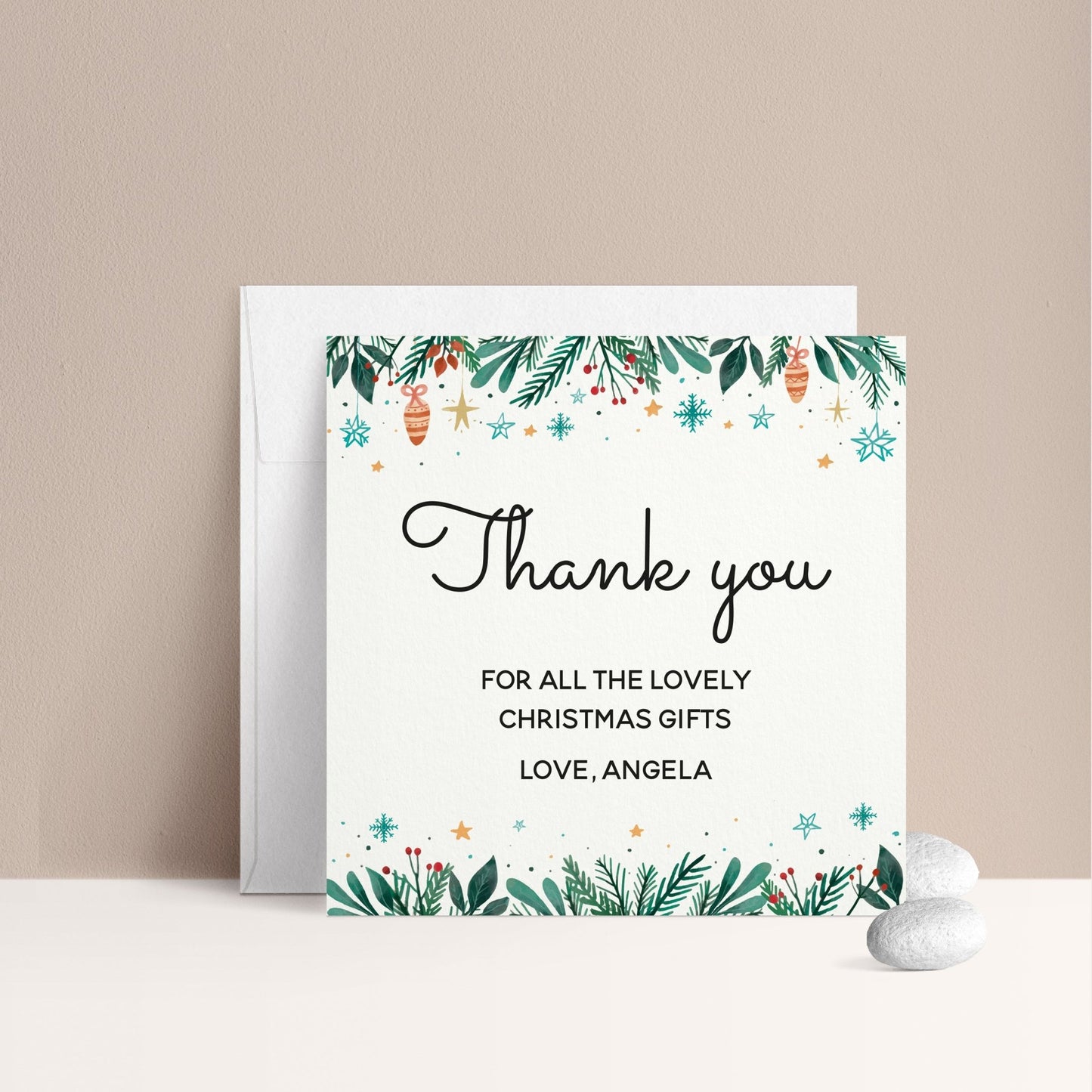 Christmas Thank you for all the Gifts Card - XOXOKristen