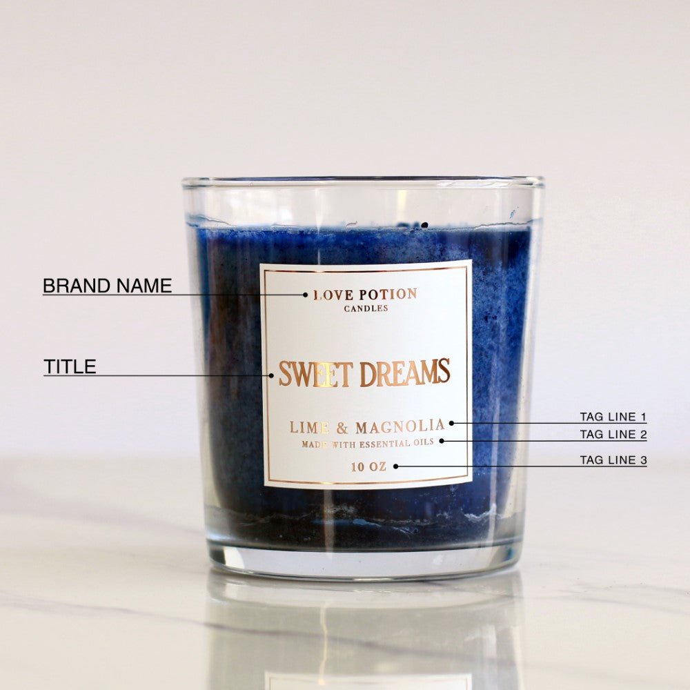 Custom Clear Gold Foiled Candle Labeling Sticker - XOXOKristen