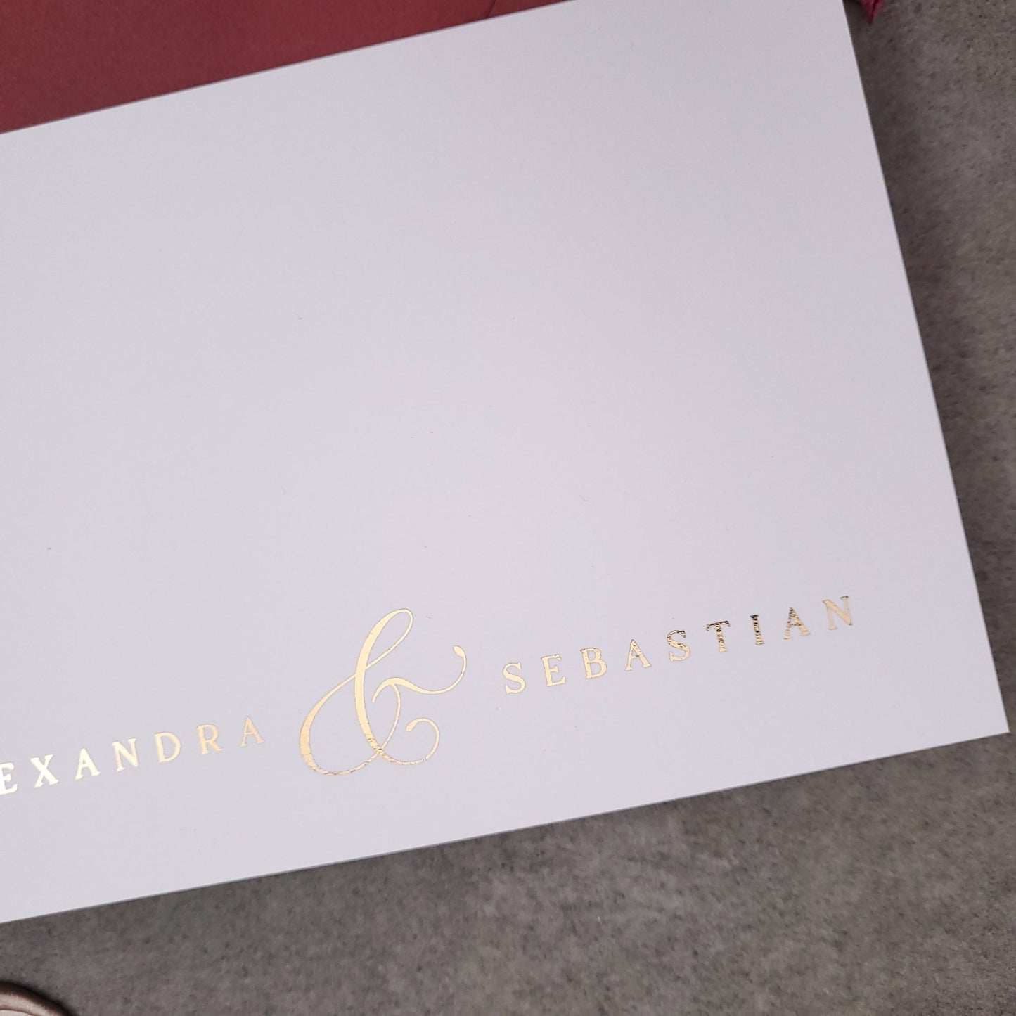 Custom Gold Foiled Flat Wedding Cards - XOXOKristen