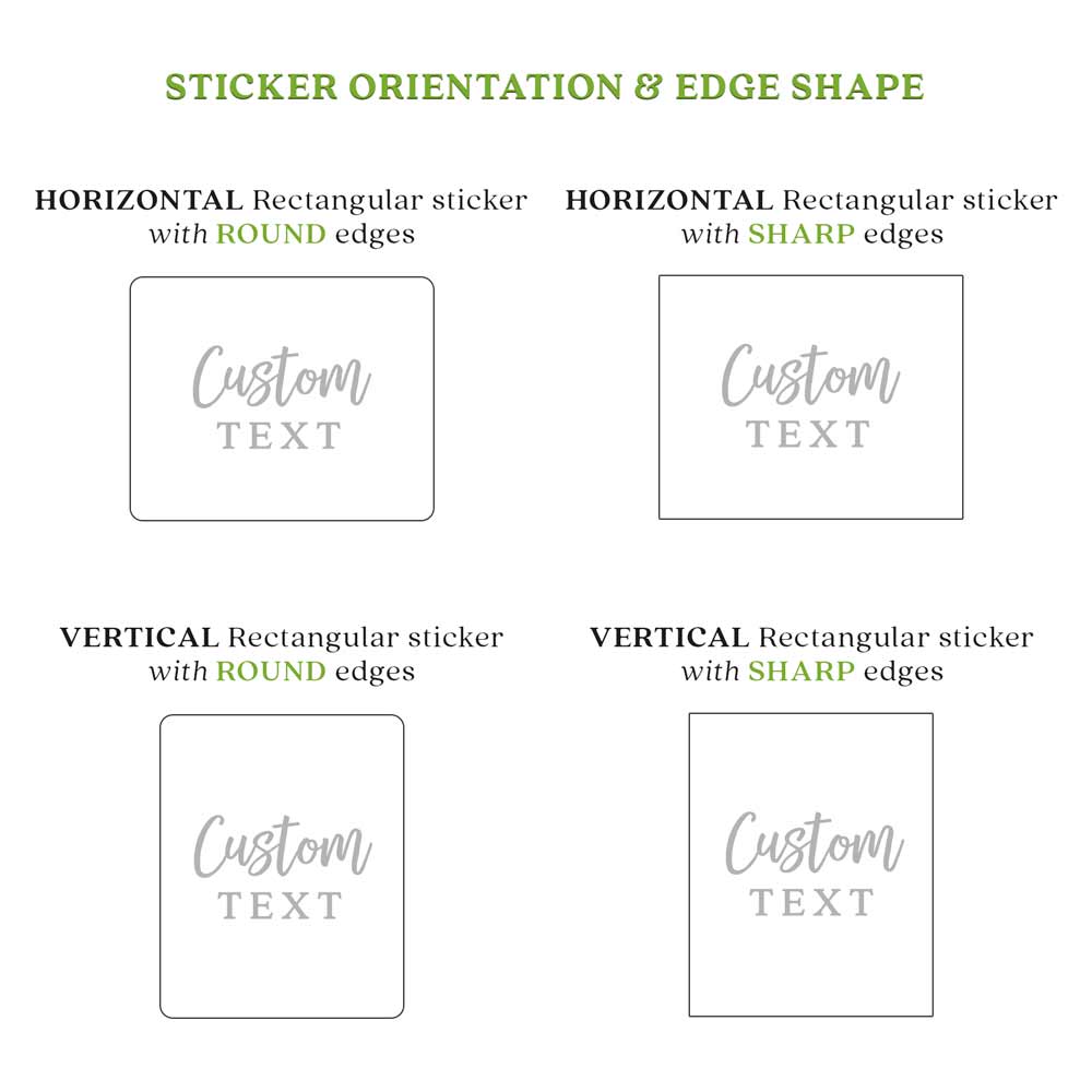 Custom text rectangular sticker with sharp edges and vertical orientation - XOXOKristen