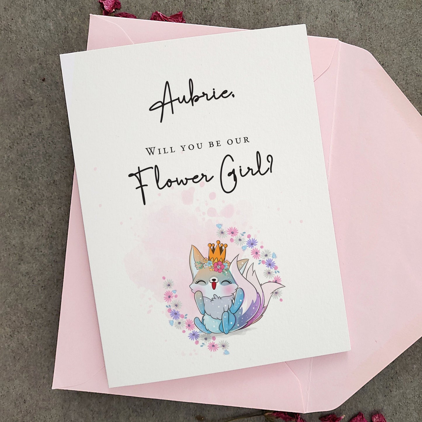 Cute animal Flower Girl Card - XOXOKristen