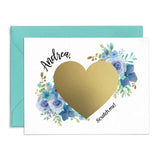 Dusty Blue Flowers Scratch off Card - XOXOKristen