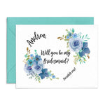 Dusty Blue Flowers Scratch off Card - XOXOKristen