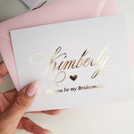 Elegant Gold Foiled Bridesmaid Proposal Card - XOXOKristen