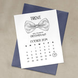 Elegant Groomsman Calendar Proposal Card - XOXOKristen