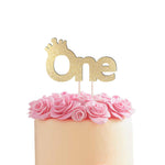 First Birthday One with Crown Cake Topper - XOXOKristen