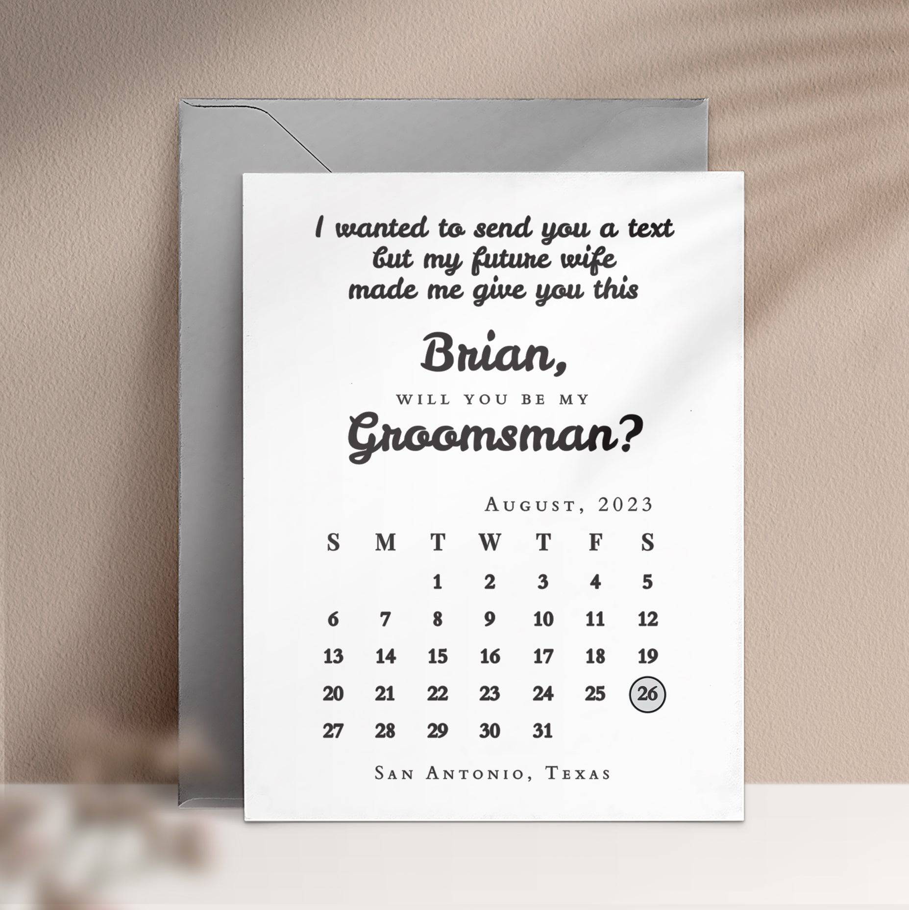 Funny Groomsmen Proposal Card - XOXOKristen