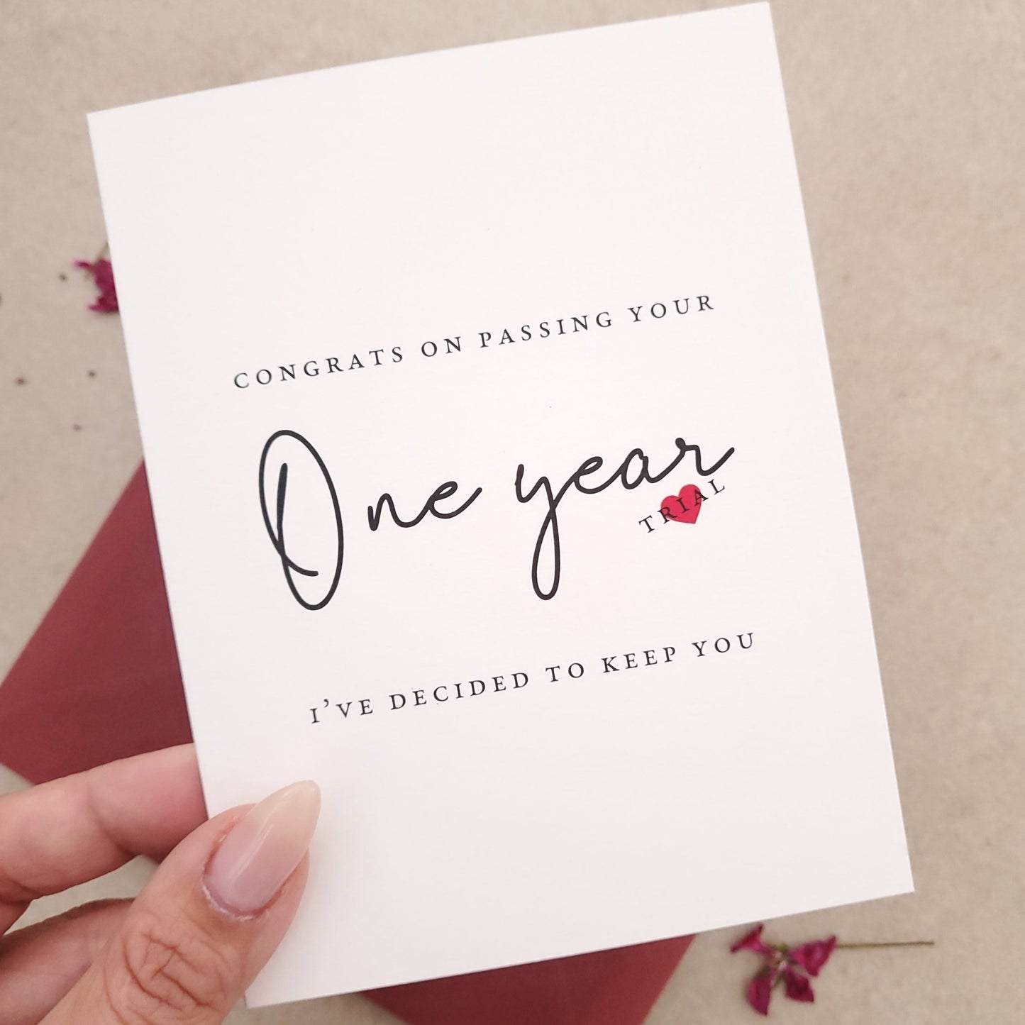 Funny One Year Anniversary Card - XOXOKristen