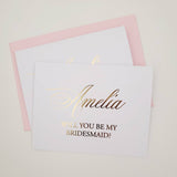 Gold Foil Will you be my Bridesmaid Proposal Card - XOXOKristen