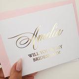 Gold Foil Will you be my Bridesmaid Proposal Card - XOXOKristen