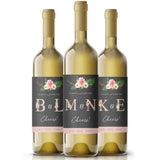 Gray and Pink Garden Beauties Wedding Wine Label - XOXOKristen