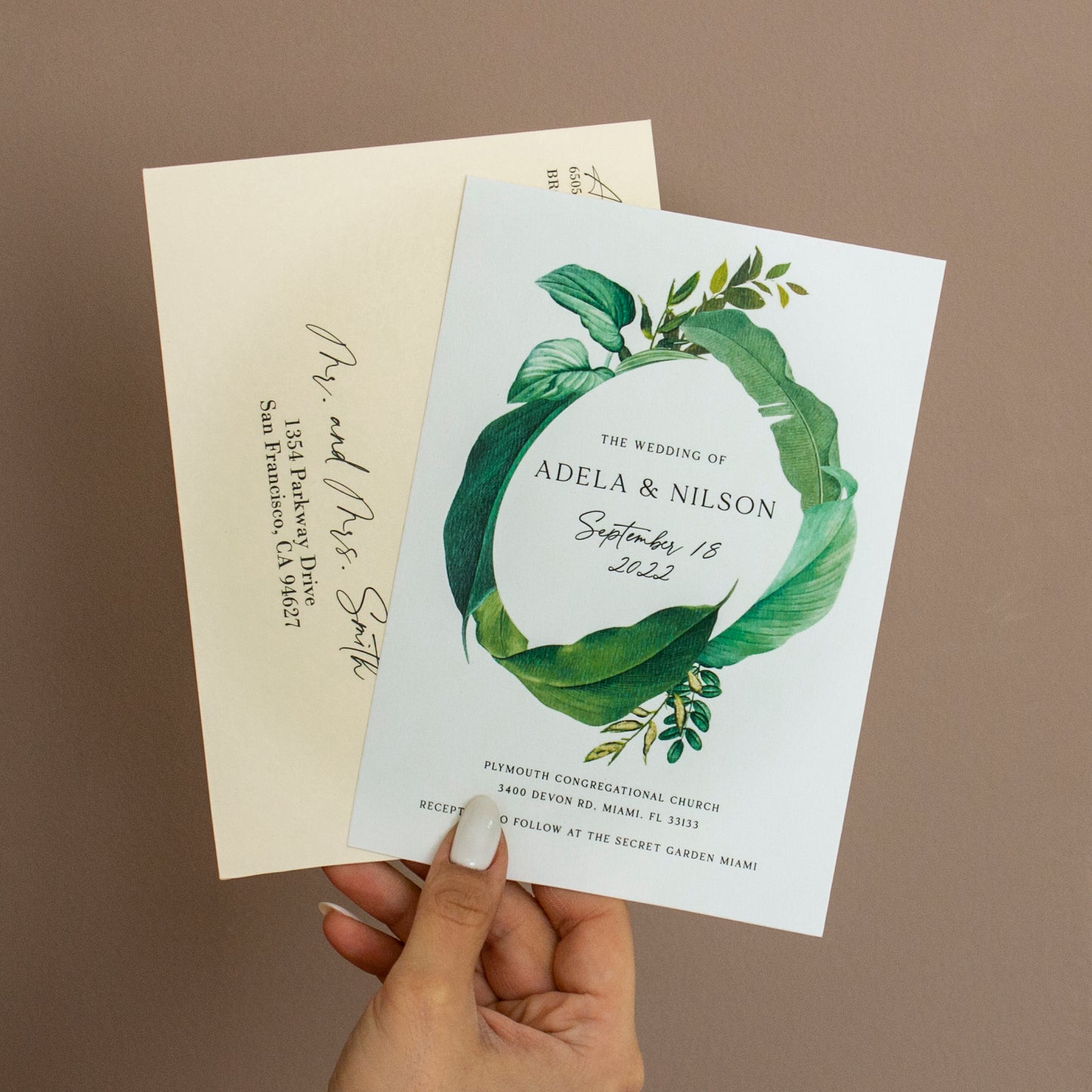 greenery wedding invitation suite
