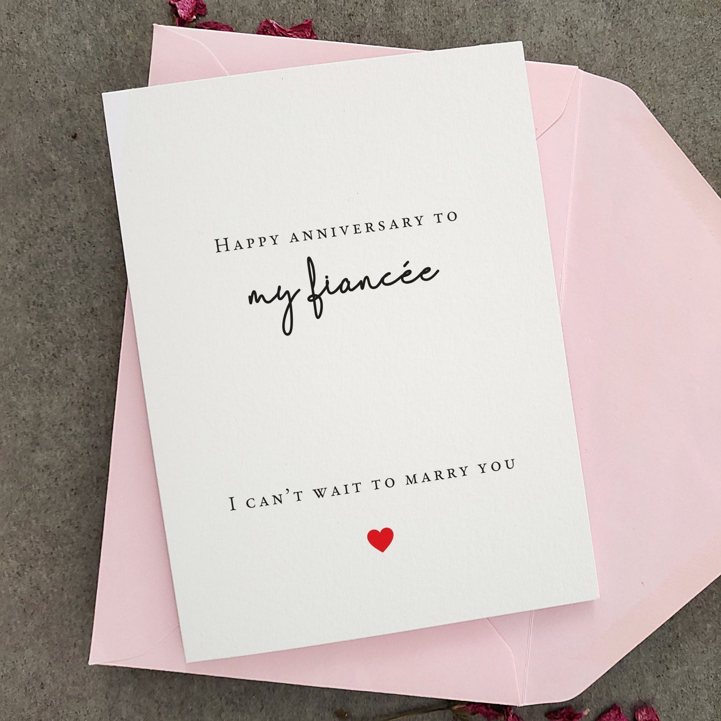 Happy Anniversary to my Fiance Card - XOXOKristen