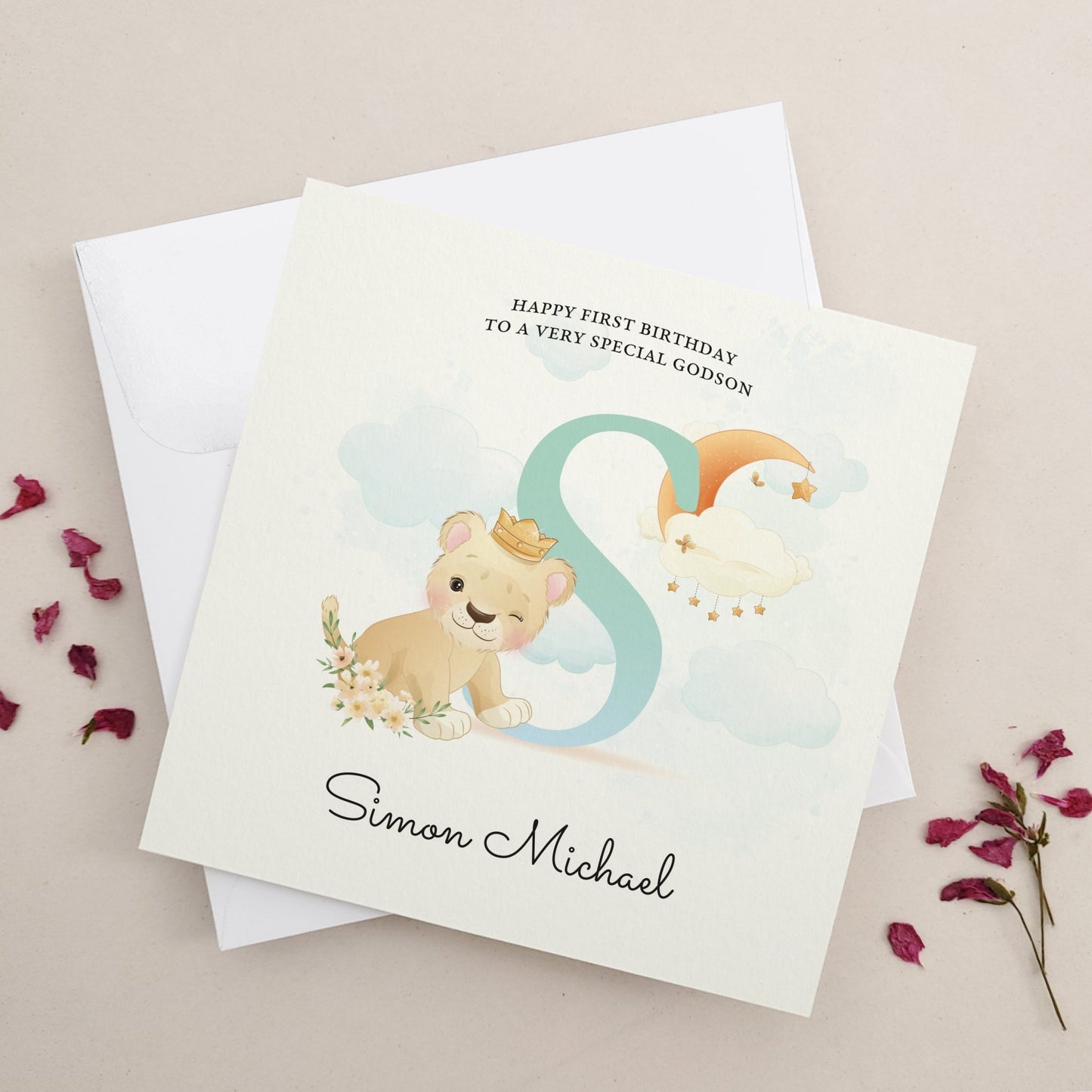 Happy First Birthday To A Special Godson Card - XOXOKristen