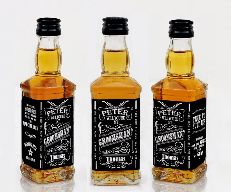 Personalized groomsman proposal whiskey label - XOXOKrsiten