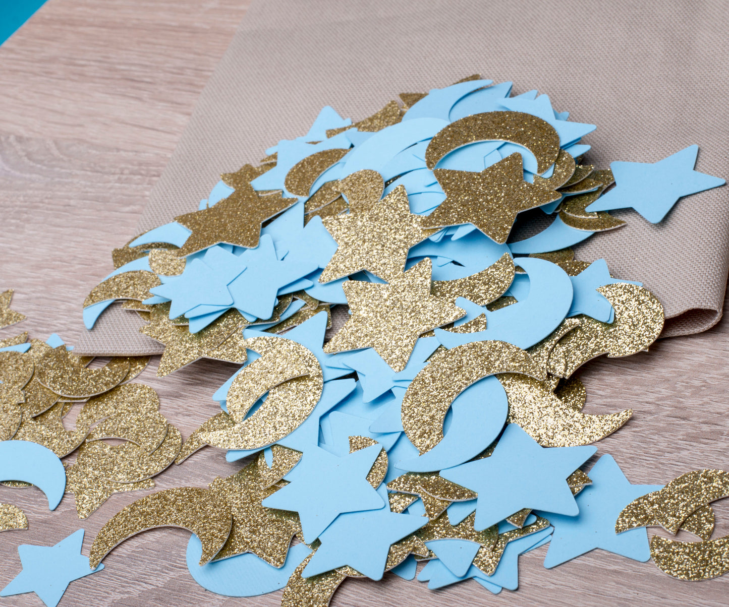 Blue Twinkle Twinkle Little Star birthday party confetti - XOXOKristen
