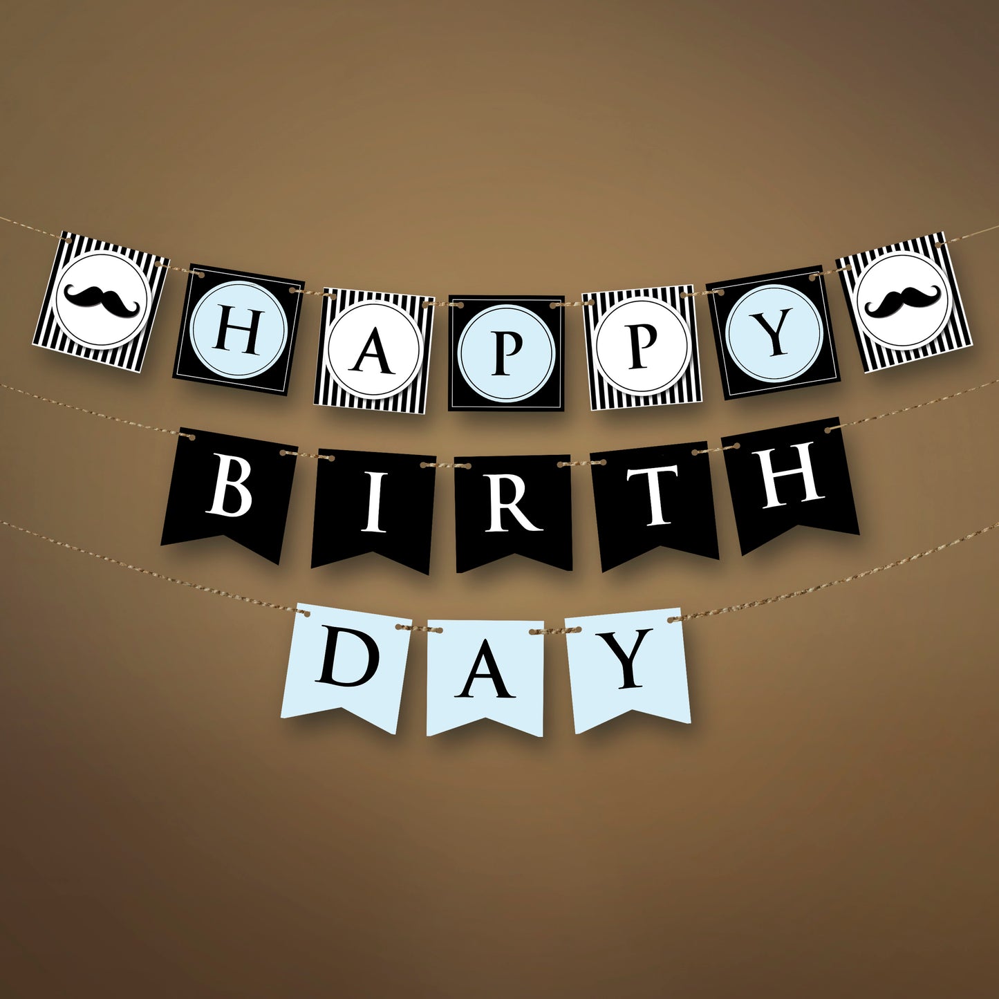 First birthday Little man themed party Happy Birthday banner - XOXOKristen