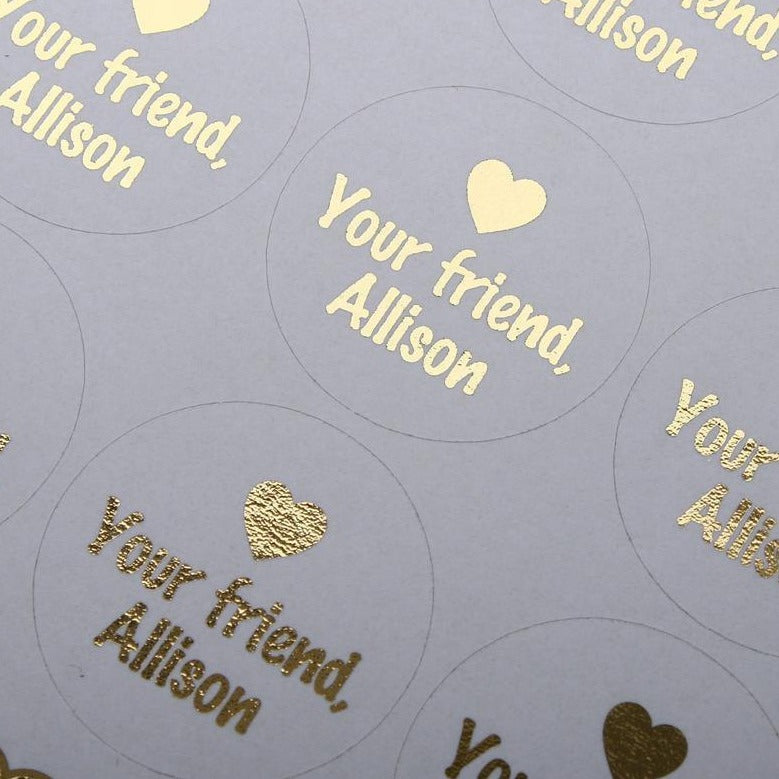 Gold foiled Valentine's day stickers - XOXOKristen