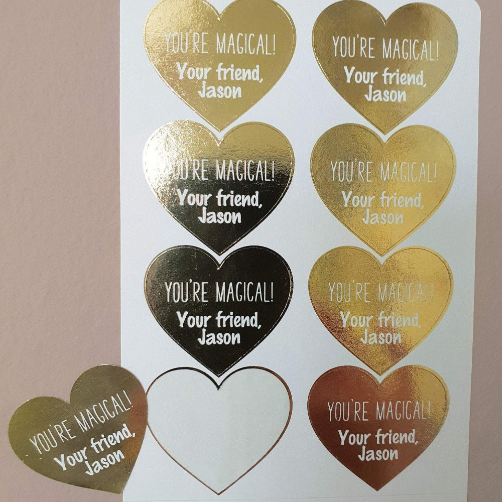 Hear shaped gold valentine's day stickers - XOXOKristen