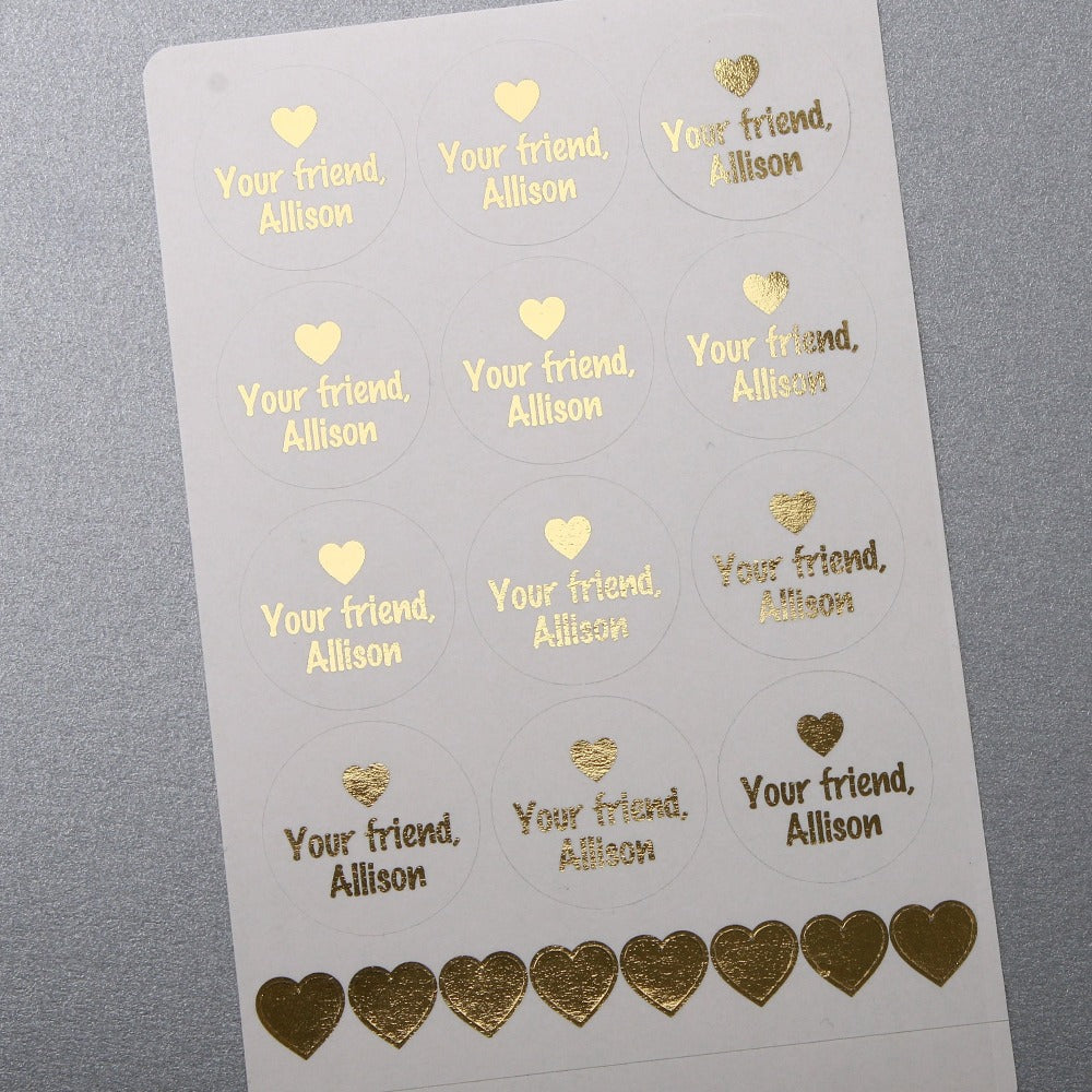 Gold foiled Valentine's day stickers - XOXOKristen