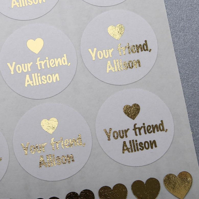 Gold foiled Valentine's day stickers - XOXOKristen