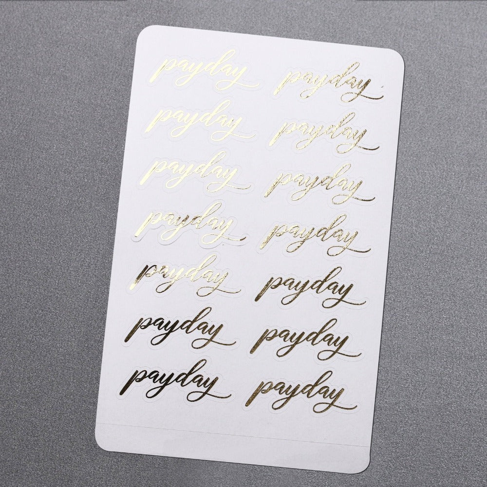 Gold foiled payday planner stickers - XOXOKristen