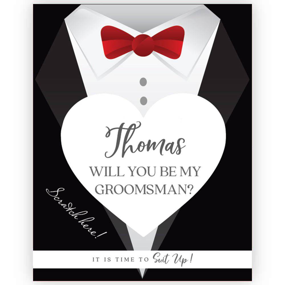 It's Time to Suit Up Groomsman Proposal Wine Label - XOXOKristen