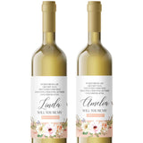 Light Blush Floral Bridesmaid Proposal Wine Label - XOXOKristen
