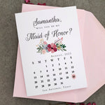 Maid of Honor Proposal Calendar Card - XOXOKristen