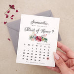 Maid of Honor Proposal Calendar Card - XOXOKristen