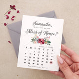 Maid of Honor Proposal Calendar Card - XOXOKristen