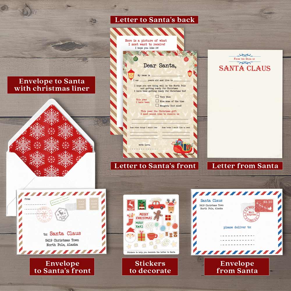Letter to Santa Claus Christmas kit for kids to write - XOXOKristen
