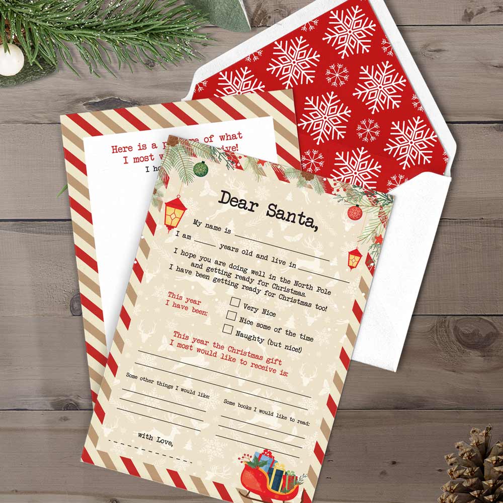 Letter to Santa Claus Christmas kit for kids to write - XOXOKristen